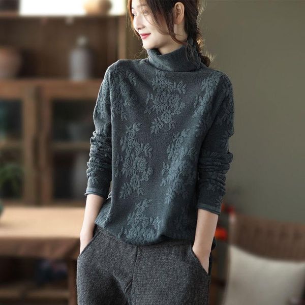 100% cotton knitwear sweater spring autumn women long sleeve turtleneck sweaters vintage jacquard casual pullover plus size v148, White;black
100% cotton knitwear sweater spring autumn women long sleeve turtleneck sweaters vintage jacquard casual pullover plus size v148, White;black