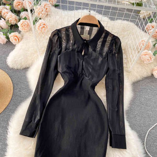 chic elegant dresses woman autumn vintage turn down collar hollow out lace stitching long sleeves versatile dress, Black;gray
chic elegant dresses woman autumn vintage turn down collar hollow out lace stitching long sleeves versatile dress, Black;gray