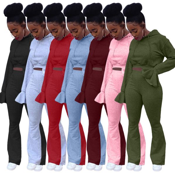women two pieces outfits hooded high waist long flared sleeve sweatshirt boot cut pants ladies new sportwear tracksuits 2020j123, White
women two pieces outfits hooded high waist long flared sleeve sweatshirt boot cut pants ladies new sportwear tracksuits 2020j123, White