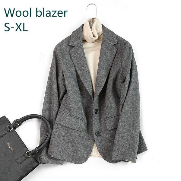 women's suits & blazers suit jacket autumn wool herringbone pattern 2021 and winter woolen coat clothing slim slimming women, White;black
women's suits & blazers suit jacket autumn wool herringbone pattern 2021 and winter woolen coat clothing slim slimming women, White;black