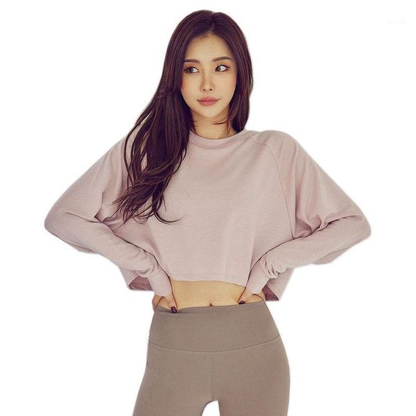yoga outfits pure color loose sportswear women long sleeve fitness korean short clothes t-shirts running 1, White;red
yoga outfits pure color loose sportswear women long sleeve fitness korean short clothes t-shirts running 1, White;red