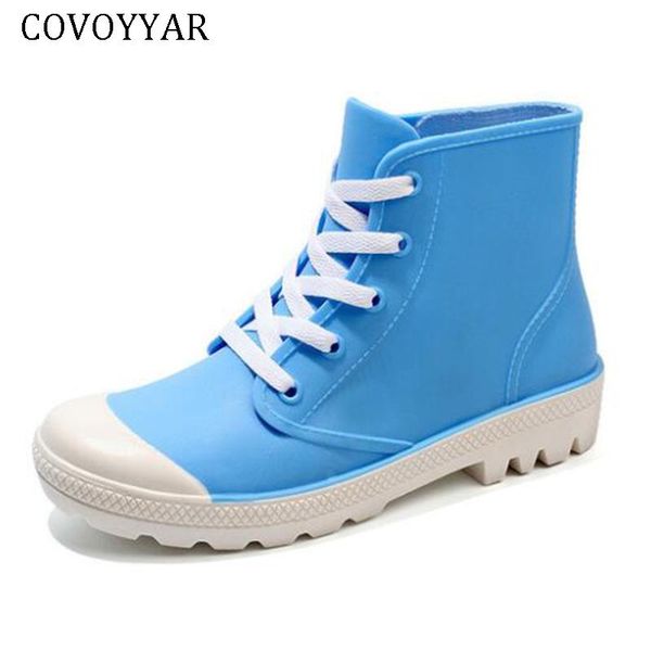 covoyyar fashion short rain boots women candy color rubber platform women shoes lace up jelly waterproof ankle booties wbs4022, Black
covoyyar fashion short rain boots women candy color rubber platform women shoes lace up jelly waterproof ankle booties wbs4022, Black