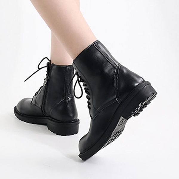 boots women motorcycle black design british style wild lace-up thick heel ankle short boots1
boots women motorcycle black design british style wild lace-up thick heel ankle short boots1