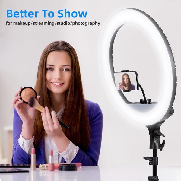 45cm selfie led ring light with tripod stand for makeup,live streaming & youtube video, dimmable ring lamp for pgraphy
45cm selfie led ring light with tripod stand for makeup,live streaming & youtube video, dimmable ring lamp for pgraphy