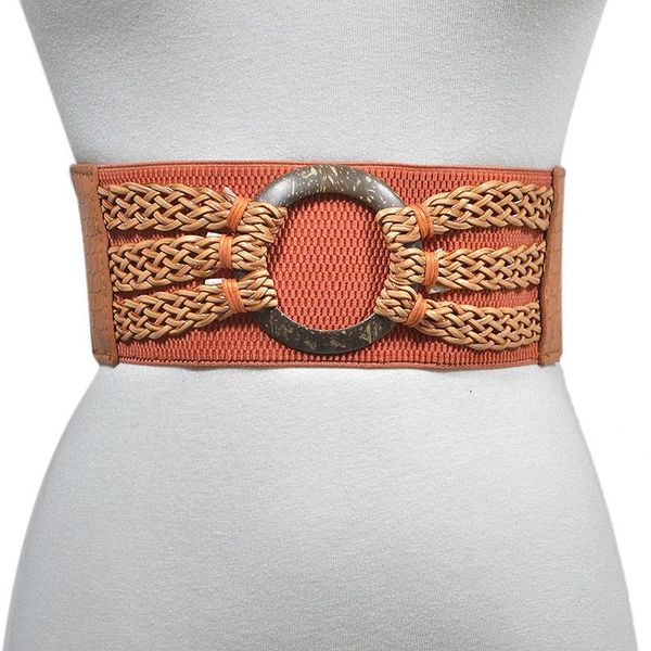 women ladies belt vintage party evening casual round buckle knitted elastic waistband stretchy elastic belt elegant waistband, Black;brown
women ladies belt vintage party evening casual round buckle knitted elastic waistband stretchy elastic belt elegant waistband, Black;brown