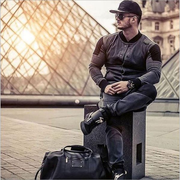 men washed denim jacket fashion sports training suit stand collar jacket for men patchwork design spring autumn new 201111, Black;brown
men washed denim jacket fashion sports training suit stand collar jacket for men patchwork design spring autumn new 201111, Black;brown