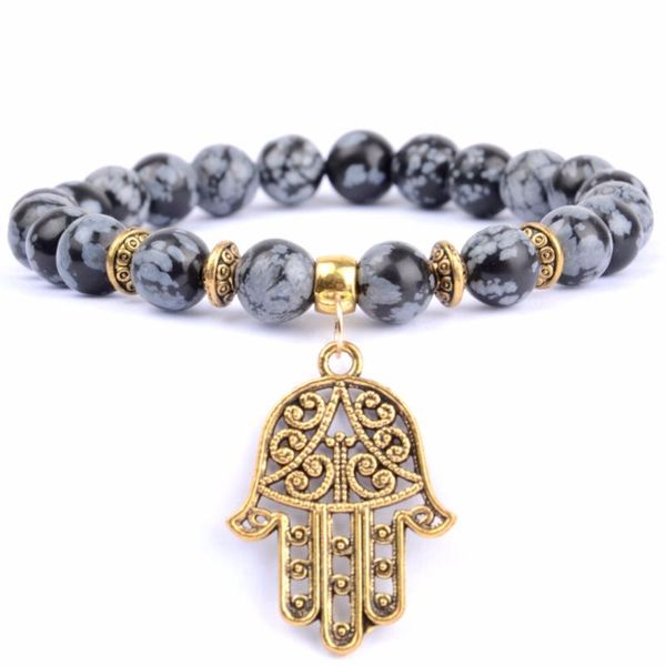classic fatima hand charm bracelets natural stone snowflake jaspers beaded bracelet for women men handmade jewelry dropship, Golden;silver
classic fatima hand charm bracelets natural stone snowflake jaspers beaded bracelet for women men handmade jewelry dropship, Golden;silver