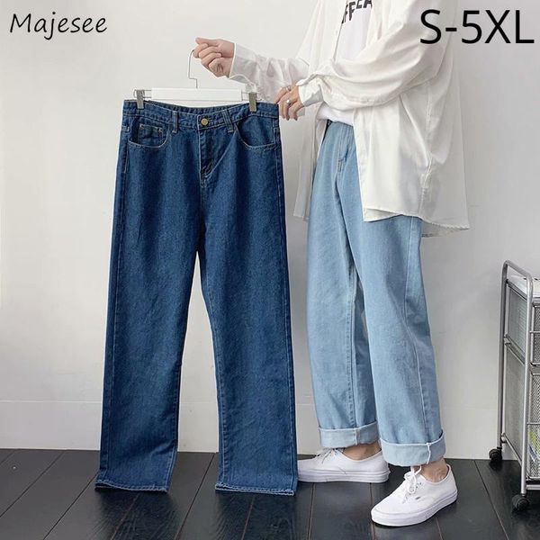 men jeans plus size 5xl ankle-length button with belt denim baggy wide leg straight korean style leisure trends male trouser, Blue
men jeans plus size 5xl ankle-length button with belt denim baggy wide leg straight korean style leisure trends male trouser, Blue