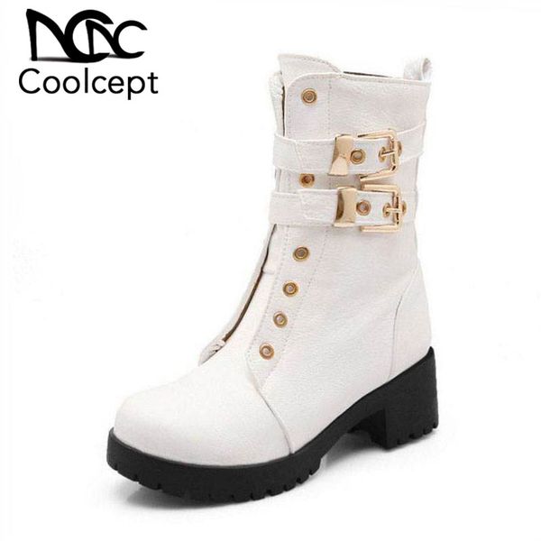 boots coolcept women mid calf fashion buckle square heel shoes winter warm fur zipper whites platform size 34-43, Black
boots coolcept women mid calf fashion buckle square heel shoes winter warm fur zipper whites platform size 34-43, Black