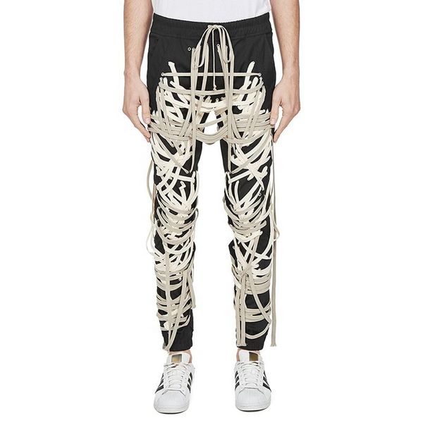 lace up handmade straps patchwork casual pants for women high waist bandage slim, Black;white
lace up handmade straps patchwork casual pants for women high waist bandage slim, Black;white
