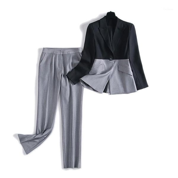 new winter hit small suit + color cultivate morality leisure suit pants commuter two-piece female temperament1, White 
new winter hit small suit + color cultivate morality leisure suit pants commuter two-piece female temperament1, White