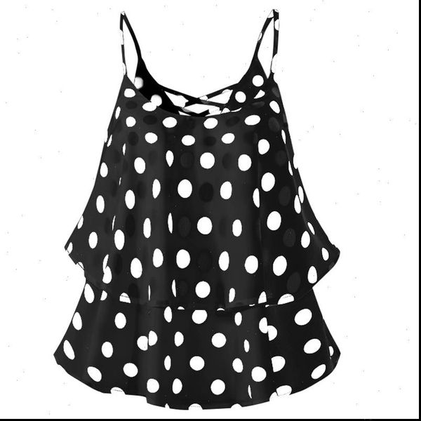 women sleeveless camisole ruffles lace up tanks spaghetti strap polka dot summer camis casual chiffon shirt 5xl, White
women sleeveless camisole ruffles lace up tanks spaghetti strap polka dot summer camis casual chiffon shirt 5xl, White