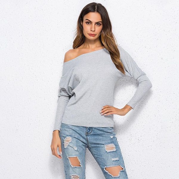 women's t-shirt one shoulder arrival basic autumn women long sleeve cotton blends grey tee clothing1, White
women's t-shirt one shoulder arrival basic autumn women long sleeve cotton blends grey tee clothing1, White