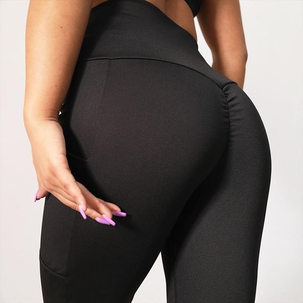 workout pocket leggings high waist fitness women leggings gym solid color pants push up elasticity, Black
workout pocket leggings high waist fitness women leggings gym solid color pants push up elasticity, Black