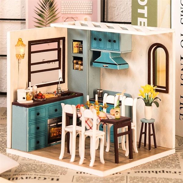 Cutebee Doll House Furniture Miniature Dollhouse Diy Miniature House Room Casa Toys For Children Diy Dollhouse M11f Y200413