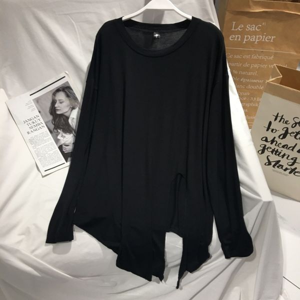 modal's irregular hem lace up coat ow loose casual long sleeve t-shirt bottom coat purple woman zk91r, White
modal's irregular hem lace up coat ow loose casual long sleeve t-shirt bottom coat purple woman zk91r, White