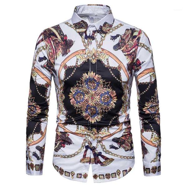fashion classic mens long sleeved shirts autumn style retro floral printed male social business dress shirt streetwear1, White;black
fashion classic mens long sleeved shirts autumn style retro floral printed male social business dress shirt streetwear1, White;black