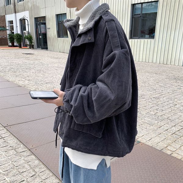2021 new men's solid color coats winter thickened corduroy coat lamb wool warm parkas korean streetwear clothing c2qo, Black
2021 new men's solid color coats winter thickened corduroy coat lamb wool warm parkas korean streetwear clothing c2qo, Black