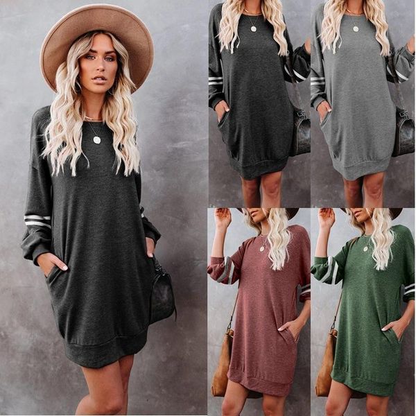 dress long sleeve elegant ladies loose o-neck solid casual cotton pockets dresses woman women autumn women basic vestidos c0189, Black;gray
dress long sleeve elegant ladies loose o-neck solid casual cotton pockets dresses woman women autumn women basic vestidos c0189, Black;gray