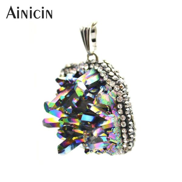 pendant necklaces 1pc natural crystal cluster rainbow plating pendants rhinestone clay paved jewelry for women birthday gift, Silver
pendant necklaces 1pc natural crystal cluster rainbow plating pendants rhinestone clay paved jewelry for women birthday gift, Silver