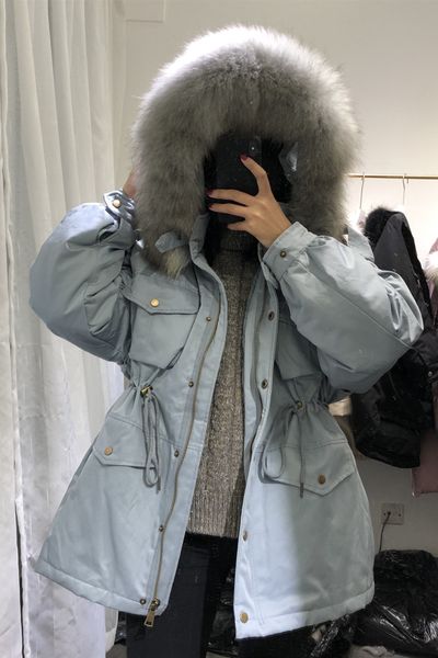 women's winter jacket hooded duck down coat big raccoon fur collar korean fashion loose parka women clothes 2020, Black
women's winter jacket hooded duck down coat big raccoon fur collar korean fashion loose parka women clothes 2020, Black