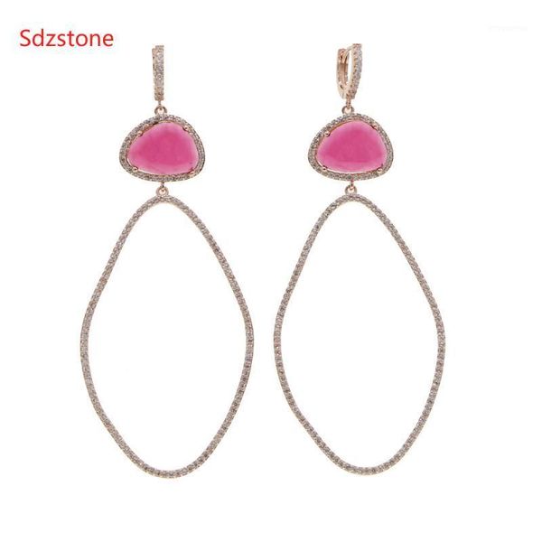 sdzstone 70*34mm big size women oval earring wiht pink green big zircon fashion dangle ear jewelry1, Silver
sdzstone 70*34mm big size women oval earring wiht pink green big zircon fashion dangle ear jewelry1, Silver