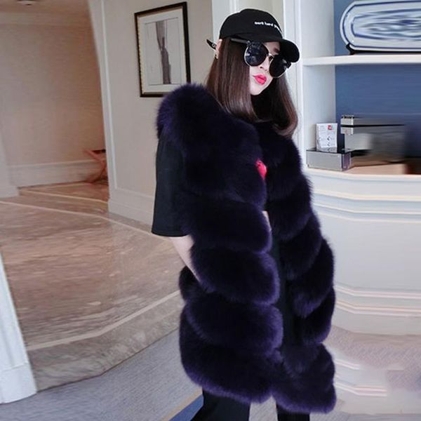 women's fur & faux female vest stitching long lady outerwear coat winter vests clothes jacket, Black
women's fur & faux female vest stitching long lady outerwear coat winter vests clothes jacket, Black