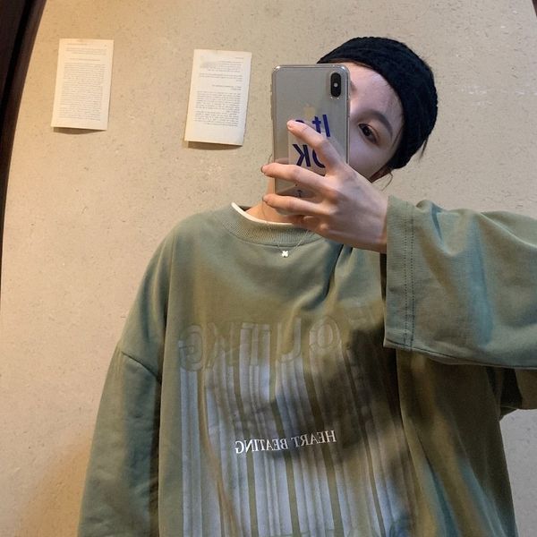 apeuo lazy style long-sleeved t-shirt women's loose autumn base style korean spring and thin 2020 new coat t-shirt green khaki fashio, Black
apeuo lazy style long-sleeved t-shirt women's loose autumn base style korean spring and thin 2020 new coat t-shirt green khaki fashio, Black