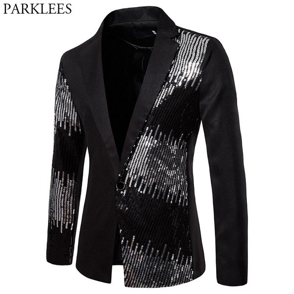 stylish sequin patchwork black suits &blazer men brand new one button slim fit blazer male party stage prom costume homme 201013, White;black
stylish sequin patchwork black suits &blazer men brand new one button slim fit blazer male party stage prom costume homme 201013, White;black