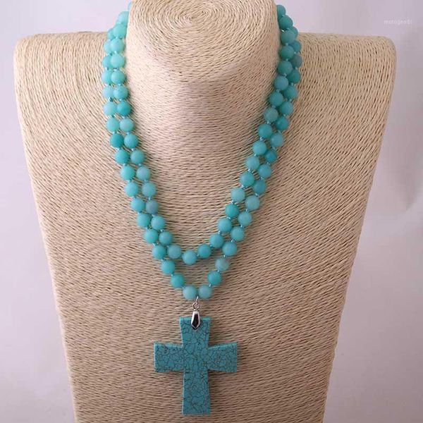 pendant necklaces fashion b;ue semi precious stones beads statement long knotted neck cross necklace1, Silver
pendant necklaces fashion b;ue semi precious stones beads statement long knotted neck cross necklace1, Silver