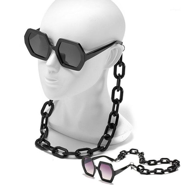sunglasses bac cla 2021 fashion oversized polygon women brand designer chain sun glasses female color shades come with chain1, White;black
sunglasses bac cla 2021 fashion oversized polygon women brand designer chain sun glasses female color shades come with chain1, White;black