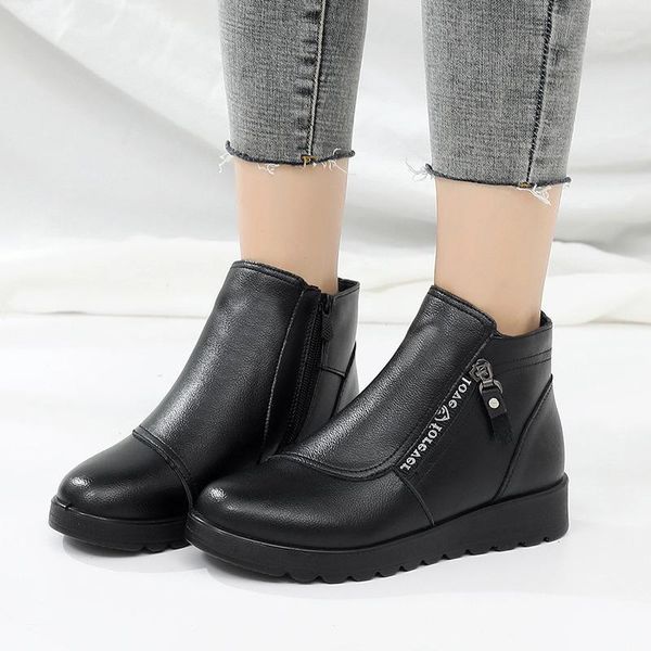 winter autumn genuine leather flat ankle boots for women warm boots side zipper soft comfortable cow leather botas women1, Black
winter autumn genuine leather flat ankle boots for women warm boots side zipper soft comfortable cow leather botas women1, Black