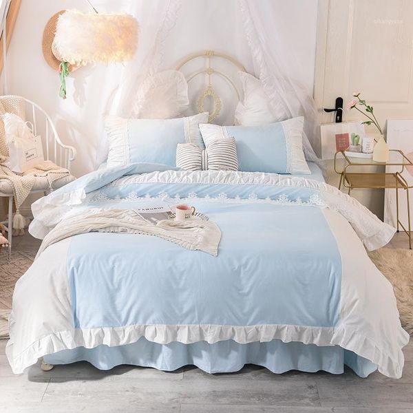 luxury wedding bedding set lace sweet girl bed linen duvet cover bed skirt pillowcase home textile pure cotton king size1
luxury wedding bedding set lace sweet girl bed linen duvet cover bed skirt pillowcase home textile pure cotton king size1
