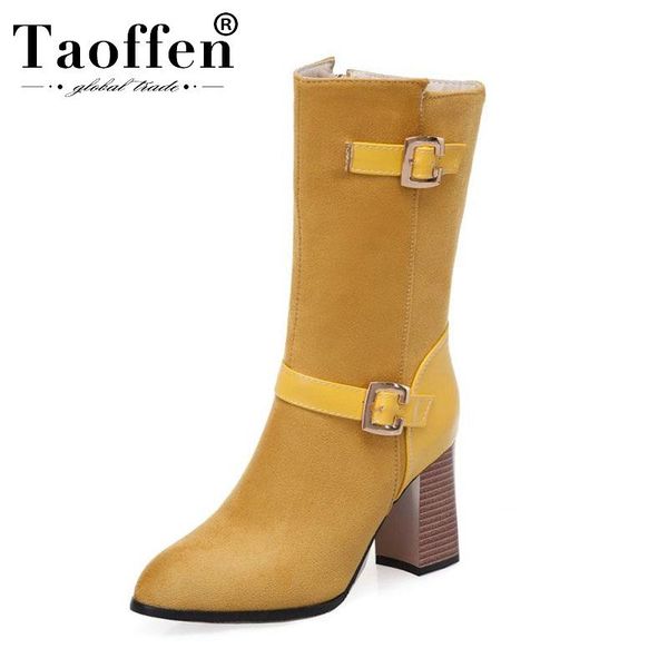 boots taoffen 4 color plus size 33-50 buckle zipper fashion mid calf high heels shoes woman party winter warm footwear, Black
boots taoffen 4 color plus size 33-50 buckle zipper fashion mid calf high heels shoes woman party winter warm footwear, Black