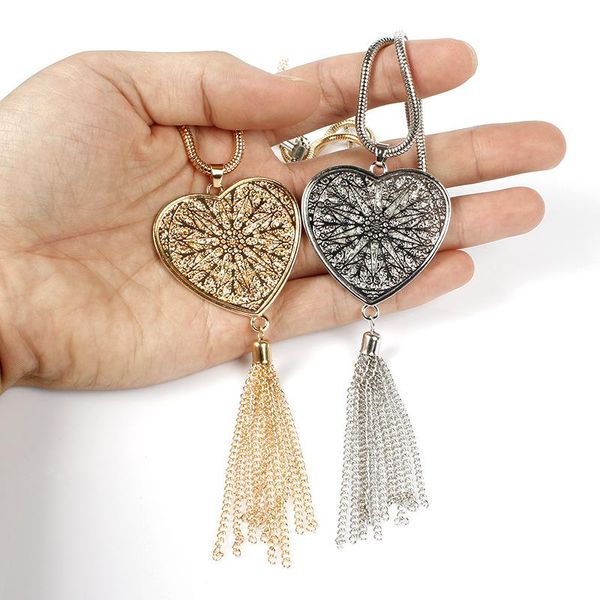 european and american elegant beauty necklace hollow disc pendant fashion creative personality tassel long necklace h15, Silver
european and american elegant beauty necklace hollow disc pendant fashion creative personality tassel long necklace h15, Silver