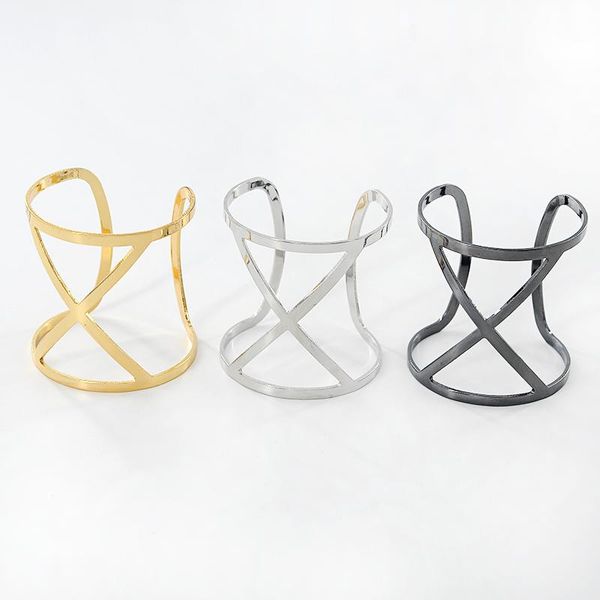 bangle punk fashion gold silver color piered wide geometry hollow cuff bracelets gifts women adjustable open bangles, Black
bangle punk fashion gold silver color piered wide geometry hollow cuff bracelets gifts women adjustable open bangles, Black