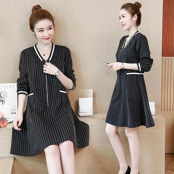 women list 2021 spring plus size fat 100kg woman wear long sleeve casual dress htpb, Black;gray
women list 2021 spring plus size fat 100kg woman wear long sleeve casual dress htpb, Black;gray
