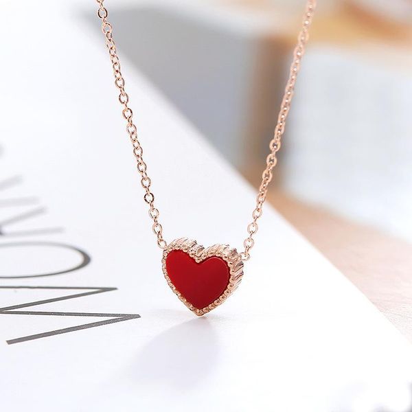 pendant necklaces cute rose gold color necklace women fashion collier tiny red heart for girlfriend gift colar anti allergy, Silver
pendant necklaces cute rose gold color necklace women fashion collier tiny red heart for girlfriend gift colar anti allergy, Silver