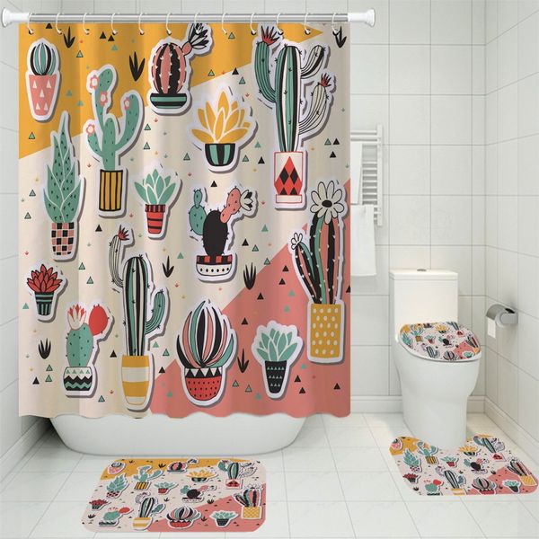 tropical plant bathroom four-piece set/toilet mat/shower curtain/floor mat/u-shaped mat/waterproof shower curtain non-slip mat
tropical plant bathroom four-piece set/toilet mat/shower curtain/floor mat/u-shaped mat/waterproof shower curtain non-slip mat