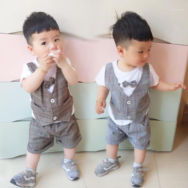 clothing sets boy's clothes with short sleeves summer suit baby british vest two-piece fashion children small summer1, White
clothing sets boy's clothes with short sleeves summer suit baby british vest two-piece fashion children small summer1, White