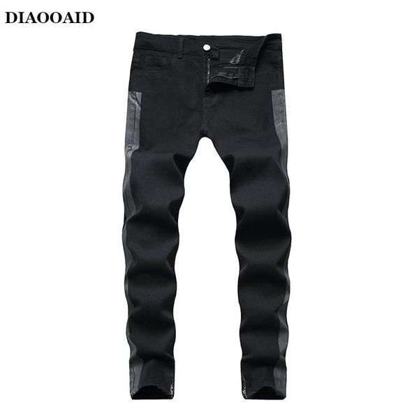 men's pants diaooaid 2021 printed patchwork white jeans male fashion colored painted slim straight denim, Black
men's pants diaooaid 2021 printed patchwork white jeans male fashion colored painted slim straight denim, Black
