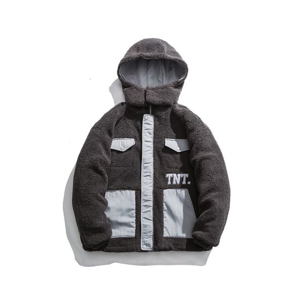 2021 lambs wool work clothes lovers thickened cotton winter hoodies new coat trend 0xxq, Black 
2021 lambs wool work clothes lovers thickened cotton winter hoodies new coat trend 0xxq, Black