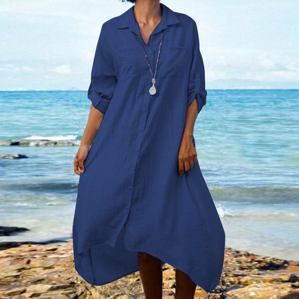 baggy shirt dress 2021 zanzea casual women autumn full sleeve lapel sundress stylish irregular hem vestidos oversized plus size, Black;gray
baggy shirt dress 2021 zanzea casual women autumn full sleeve lapel sundress stylish irregular hem vestidos oversized plus size, Black;gray