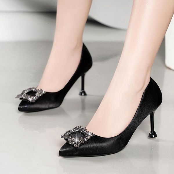 2021 new pumps women shoes woman crystal square buckle high heels ladies shoes flock pointed toe slip on shallow wedding, Black
2021 new pumps women shoes woman crystal square buckle high heels ladies shoes flock pointed toe slip on shallow wedding, Black