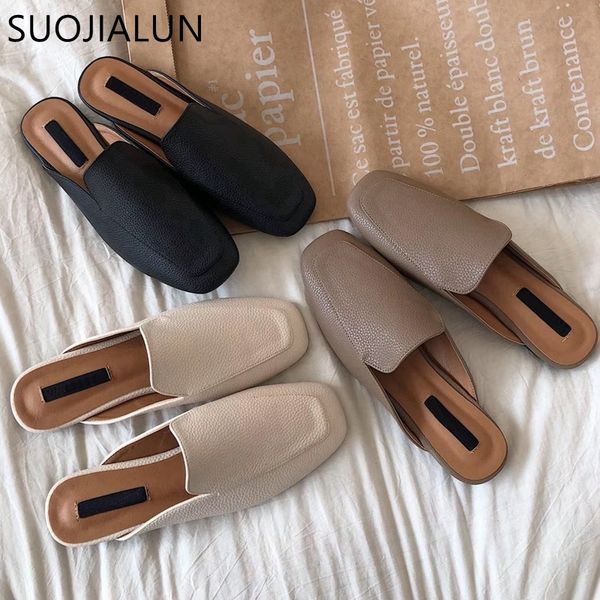 suojialun women mules slipper soft leather round toe slipper slip on outdoor sandal causal flat heel slides t200411, Black
suojialun women mules slipper soft leather round toe slipper slip on outdoor sandal causal flat heel slides t200411, Black