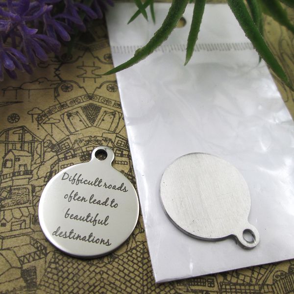 40pcs--"difficult roads often lead to beautiful destinations"stainless steel charms more style for choosing diy charms pendants fo, Bronze;silver
40pcs--"difficult roads often lead to beautiful destinations"stainless steel charms more style for choosing diy charms pendants fo, Bronze;silver