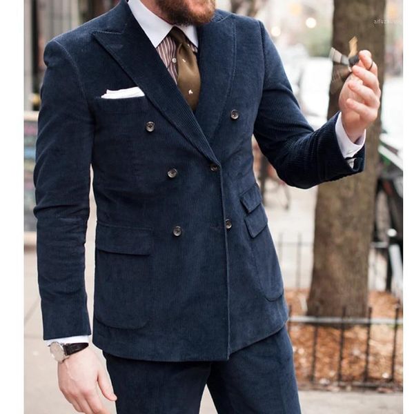 double breasted casual corduroy suits for men with peaked lapel 2 piece navy blue wedding tuxedo groom gentleman male fashion1, White;black
double breasted casual corduroy suits for men with peaked lapel 2 piece navy blue wedding tuxedo groom gentleman male fashion1, White;black