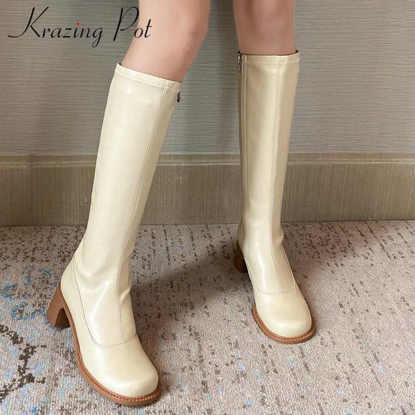 krazing pot 2021 equestrian boots real cow leather preppy style round toe thick high heel zipper young girls knee-high boots l43, Black
krazing pot 2021 equestrian boots real cow leather preppy style round toe thick high heel zipper young girls knee-high boots l43, Black