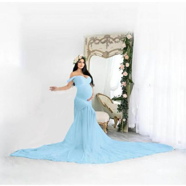 maternity dresses european american women's cotton chiffon pregnant women fluttering tail sleeves long dress pography, White
maternity dresses european american women's cotton chiffon pregnant women fluttering tail sleeves long dress pography, White