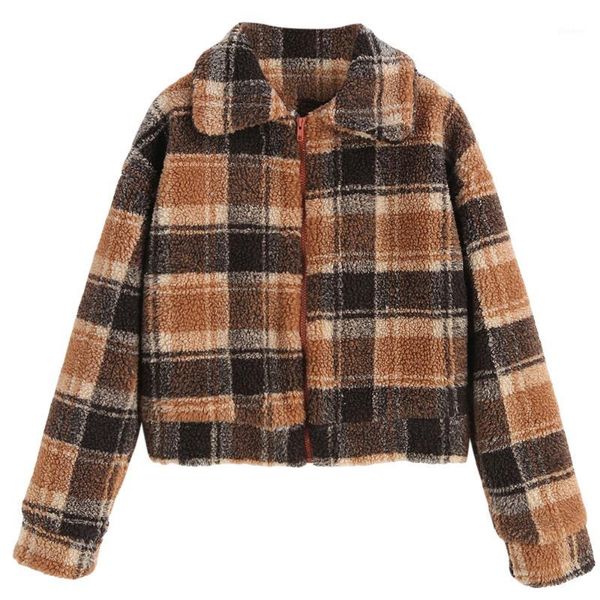 zaful faux fur checked short coat fluffy plaid long sleeve coat turn-down collar wide-waisted autumn winter warm women 20191, Black
zaful faux fur checked short coat fluffy plaid long sleeve coat turn-down collar wide-waisted autumn winter warm women 20191, Black